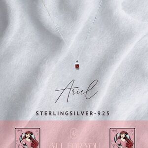 Sterling Silver 925 Necklace with Red Gemstone